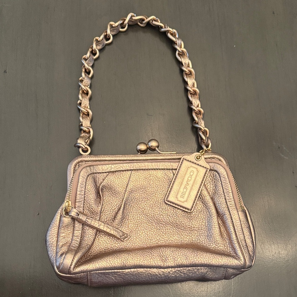 Authentic Vintage Rose Gold Coach Shoulder Bag
